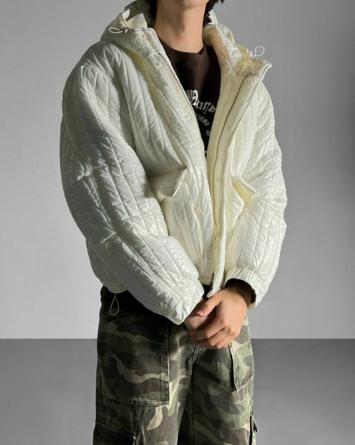 淨色連帽拉鍊外套(薄夾棉) MINETTE-010JK