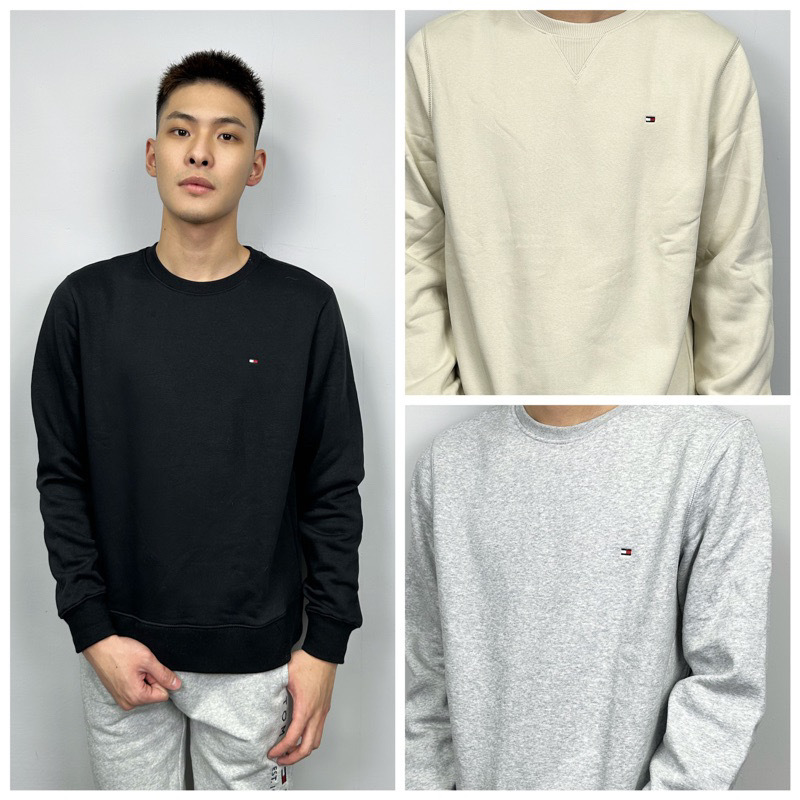 Tommy Hilfiger 小Logo 毛巾布 素面大學T 長袖上衣