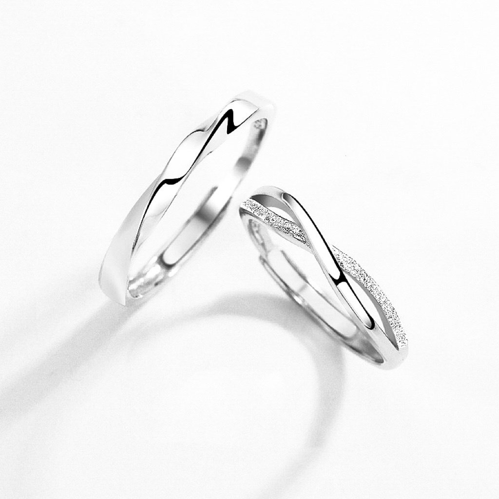 「遇見愛 」情侶戒指💍 ｜S925純銀或鍍銀｜活口對戒｜免費刻字✒️｜