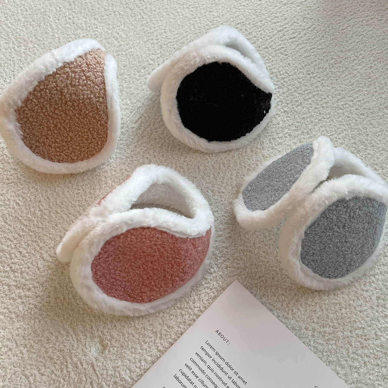 羊羔毛後戴式耳罩/四色