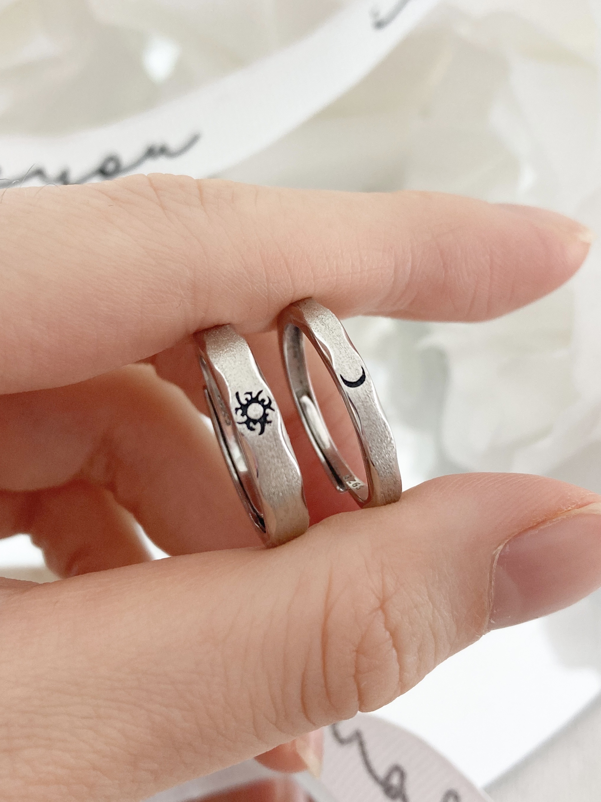 「星辰之戀 」情侶戒指💍 ｜S925純銀｜活口對戒｜免費刻字✒️｜