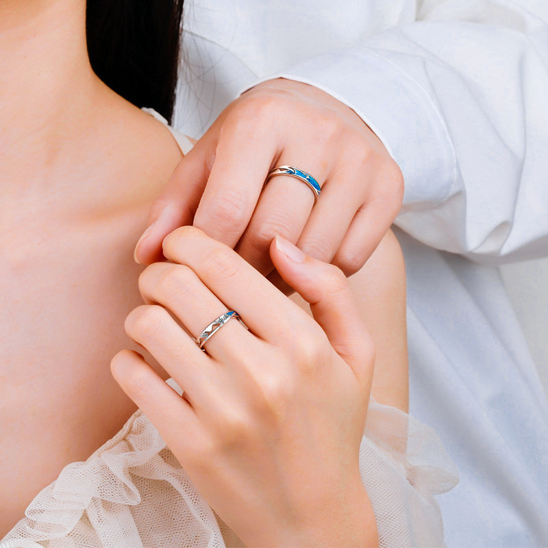 「夢幻流星雨」情侶戒指💍 ｜S925純銀或鍍銀｜活口對戒｜免費刻字✒️｜