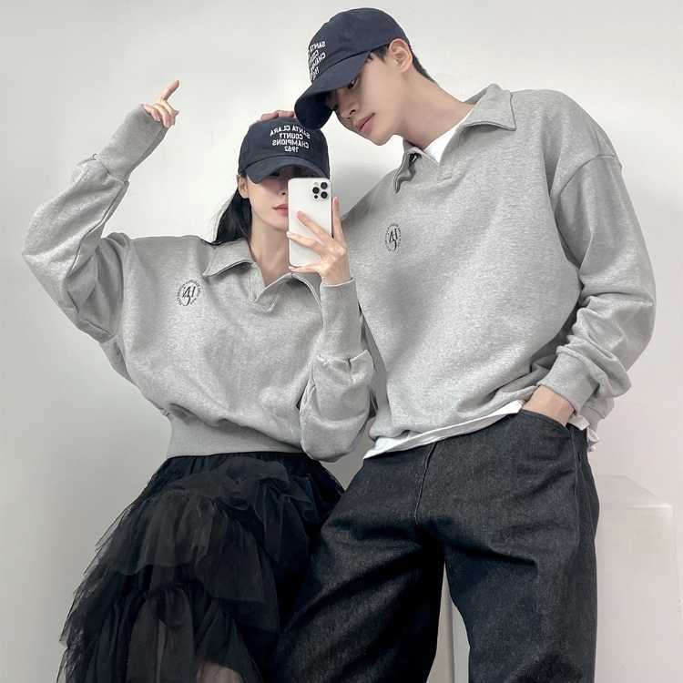 V字翻領休閒上衣/短版上衣(三色)