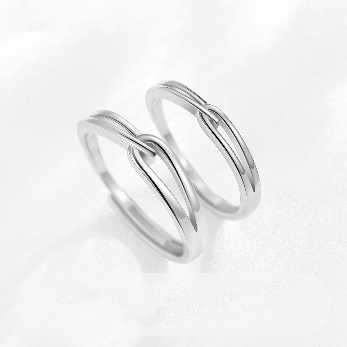 「愛情交織 」情侶戒指💍 ｜S925純銀或鍍銀｜活口對戒｜免費刻字✒️｜