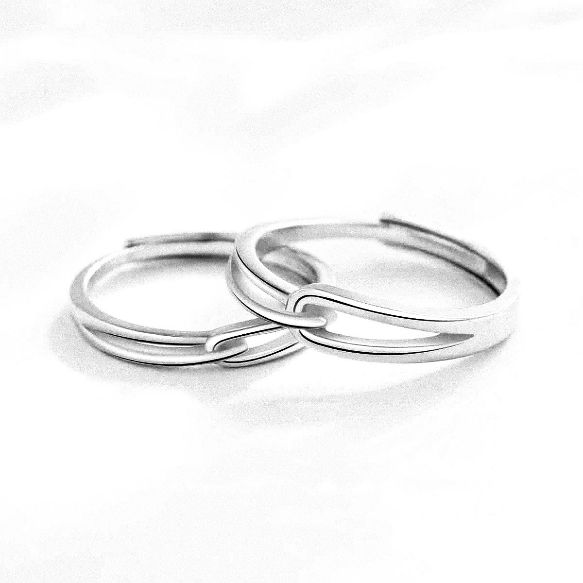 「愛情交織 」情侶戒指💍 ｜S925純銀或鍍銀｜活口對戒｜免費刻字✒️｜