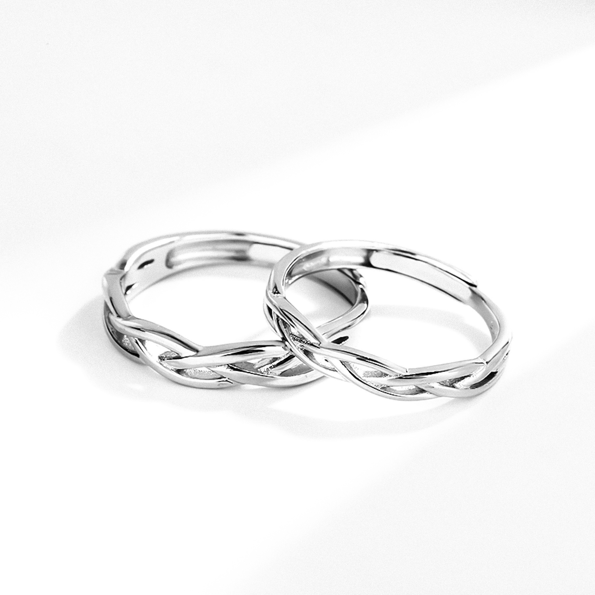 「默契 」情侶戒指💍 ｜S925純銀或鍍銀｜活口對戒｜免費刻字✒️｜