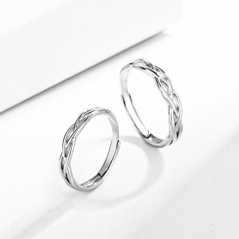 「默契 」情侶戒指💍 ｜S925純銀或鍍銀｜活口對戒｜免費刻字✒️｜