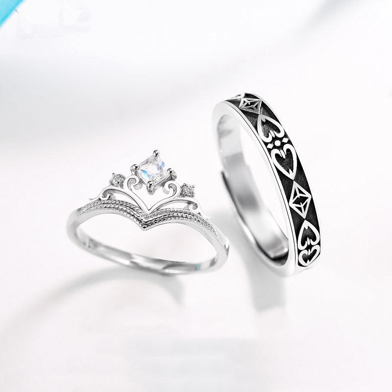 「幸福圓滿 」情侶戒指💍 ｜S925純銀｜活口對戒｜免費刻字✒️｜