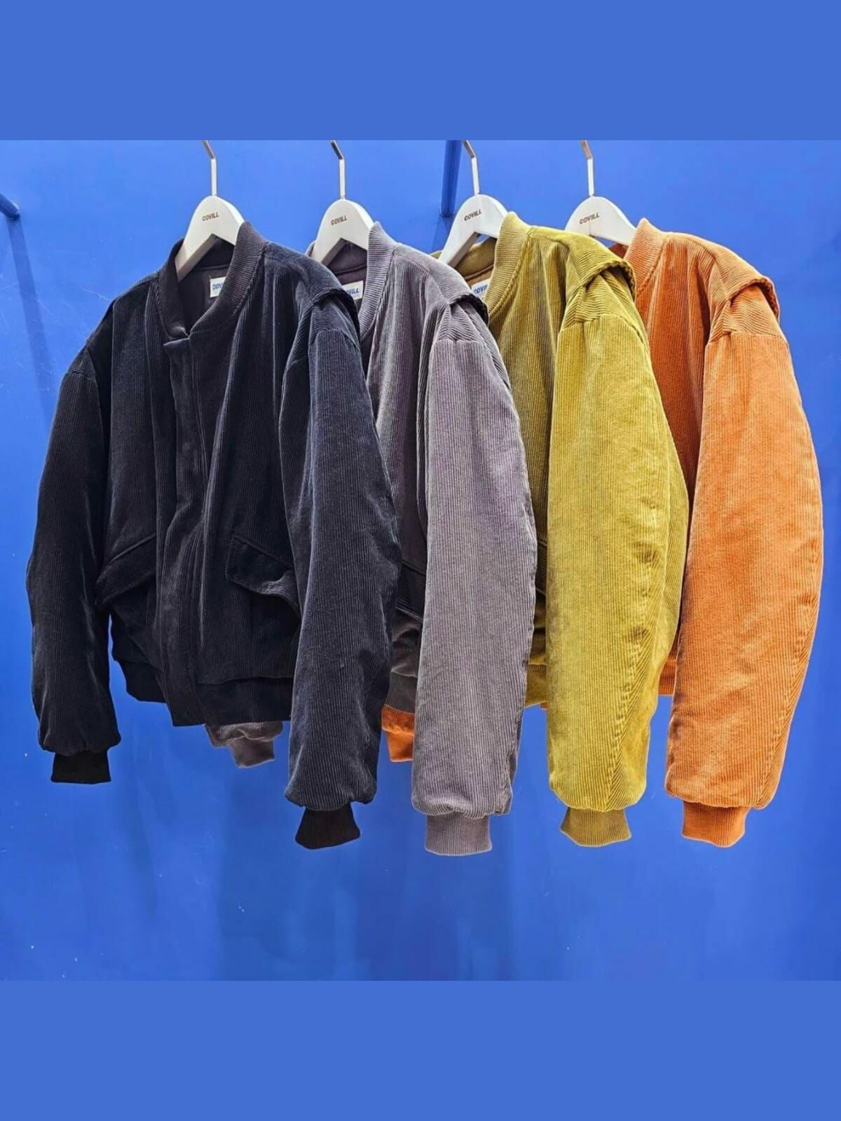 淨色燈心絨拉鍊外套(薄夾棉) COVILL-79JK