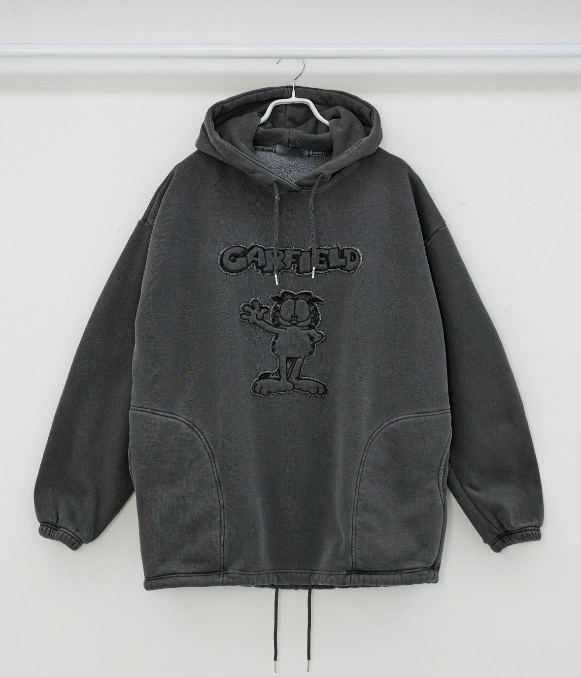 洗水加菲貓圖案連帽衛衣(薄抓毛底) T5291