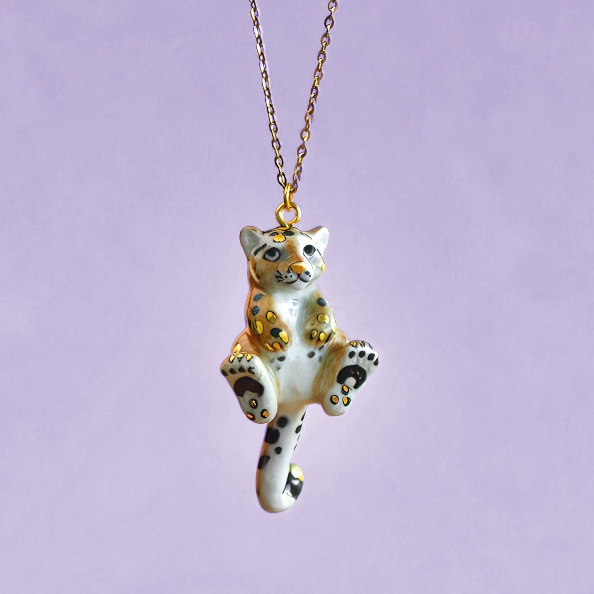 點金花紋豹 項鍊 Gold Spotted Leopard Cub