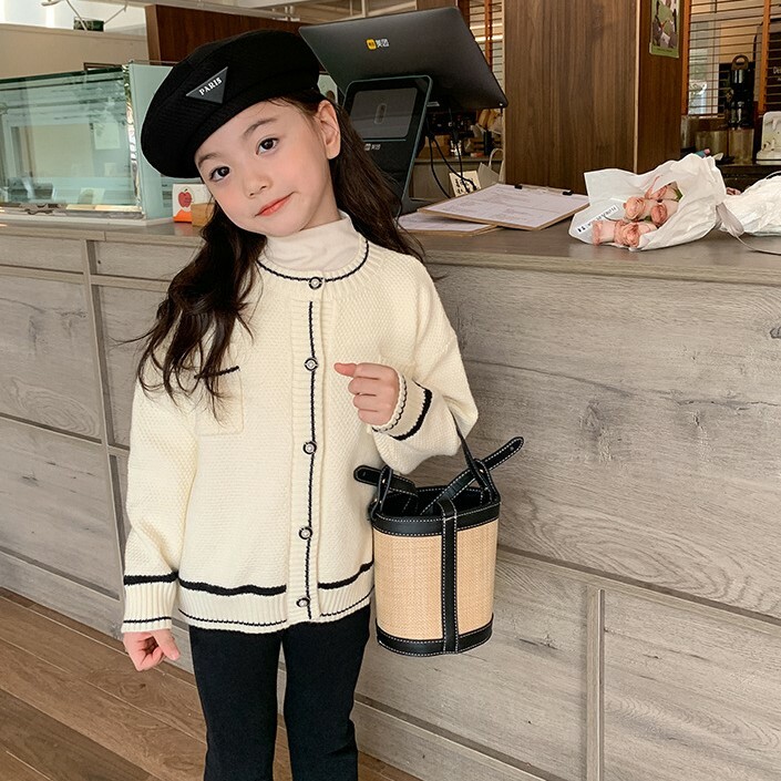 現貨出清 白色100cm 小香風珍珠扣珍珠外套 白色 90-150cm