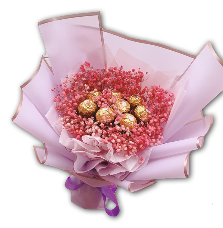 我愛你金莎滿天星小花束表揚開幕升遷榮昇畢業母親節教師節父親節頒獎慶功獻花禮物零食花束,桃園八德花店