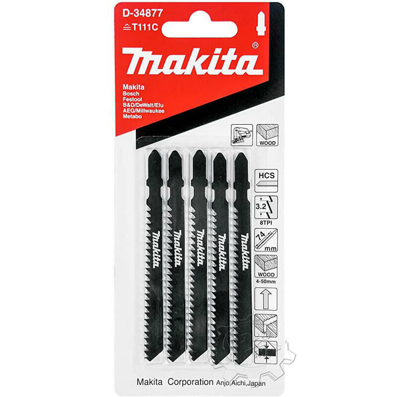 ＊中崙五金【附發票】Makita 牧田 線鋸片 D-34877 數量5支 高碳鋼材質 適用：木材、塑料