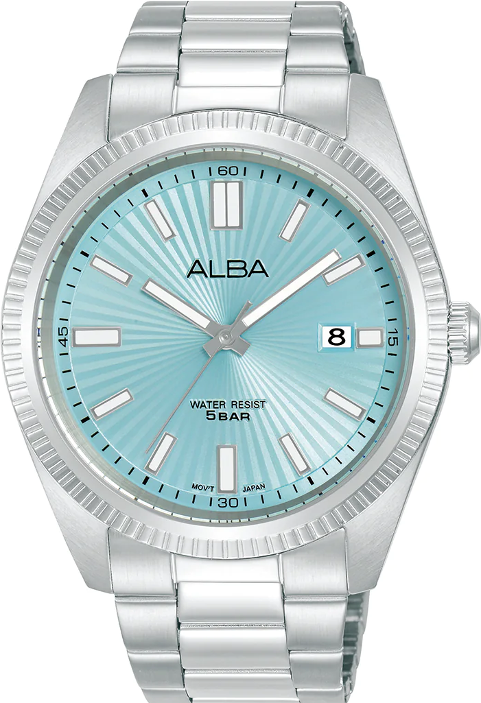 萬年鐘錶 - ALBA   雅柏錶  經典復古湖水綠系列素雅男錶  AS9S71X1 / VJ42-X353G  錶徑42.2MM