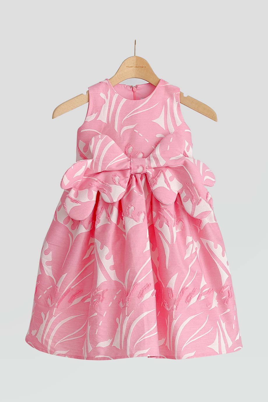 PEGGY HARTANTO｜PERCUSSION 無袖提花腰部蝴蝶結女童洋裝