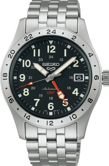萬年鐘錶 - SEIKO  5 Sports    GMT雙時區指針不鏽鋼款機械男錶  SSK023K1 / 4R34-00C0D  錶徑39.4MM