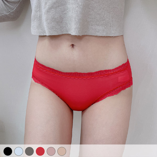 沁涼感花邊中腰三角涼感內褲❄