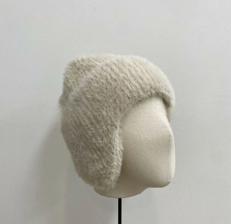 馬海毛護耳毛線帽