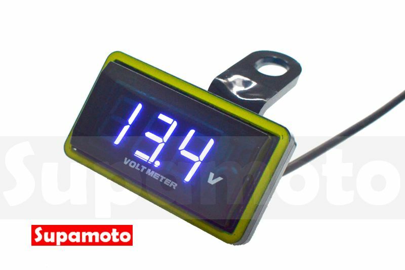-Supamoto- 電壓錶 C款 LED嵌入型 防水 防震 電壓 12V 外露車把 檔車 重機 後照鏡 通用