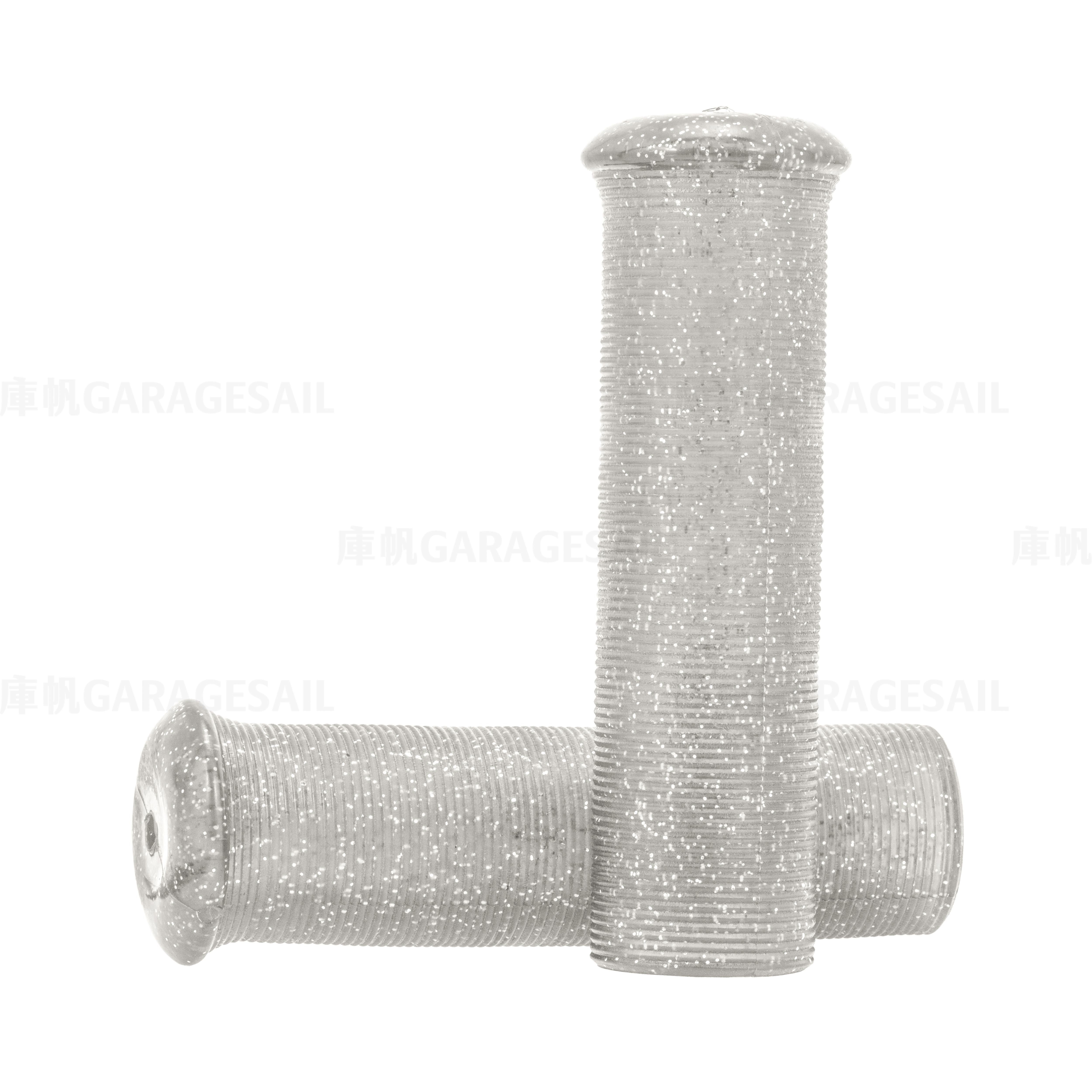 橡膠 握把套 橫條紋 - 金蔥白 (7/8吋)