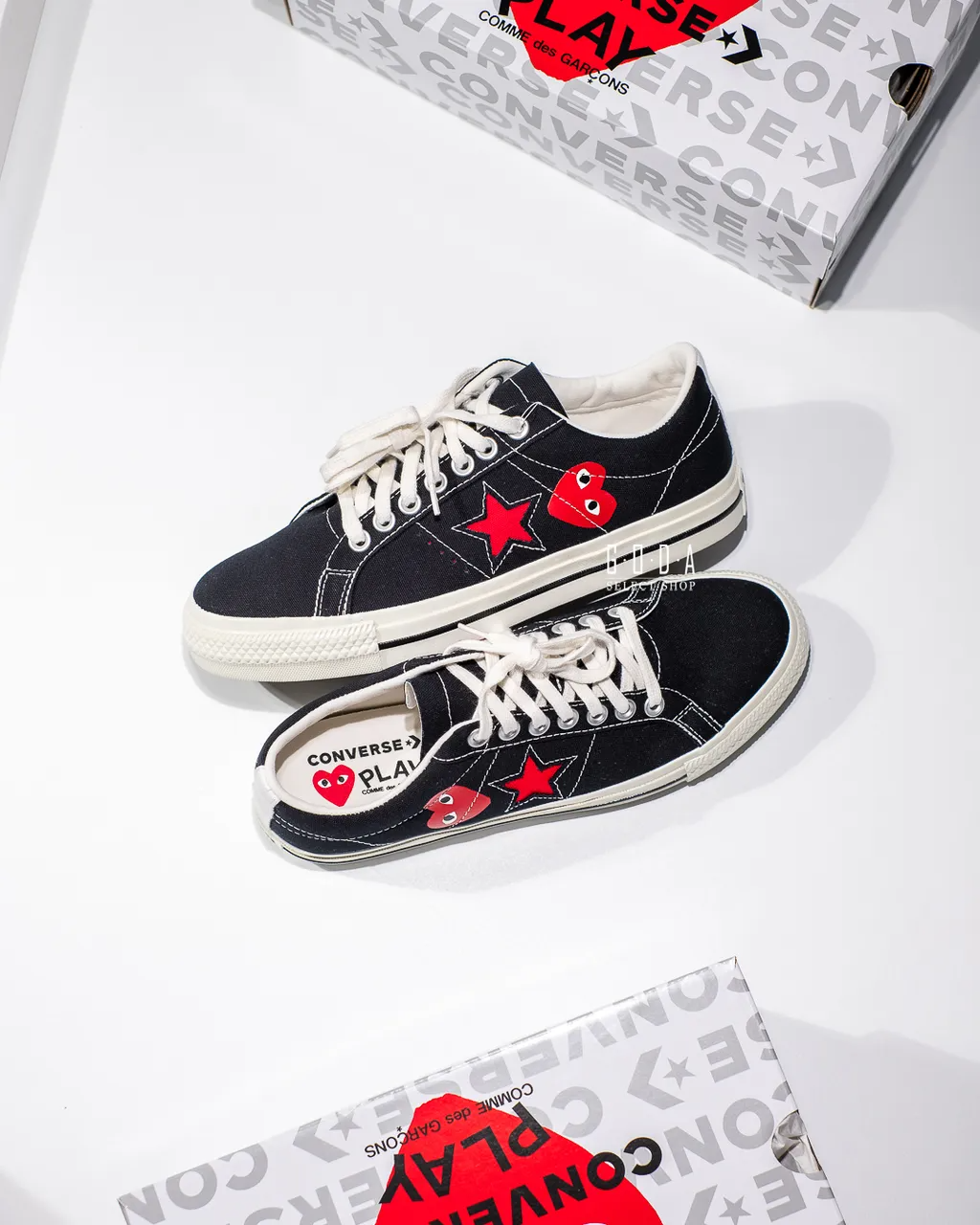 CDG Play X Converse One Star 最新聯名 愛心 黑色 低筒 A01791C