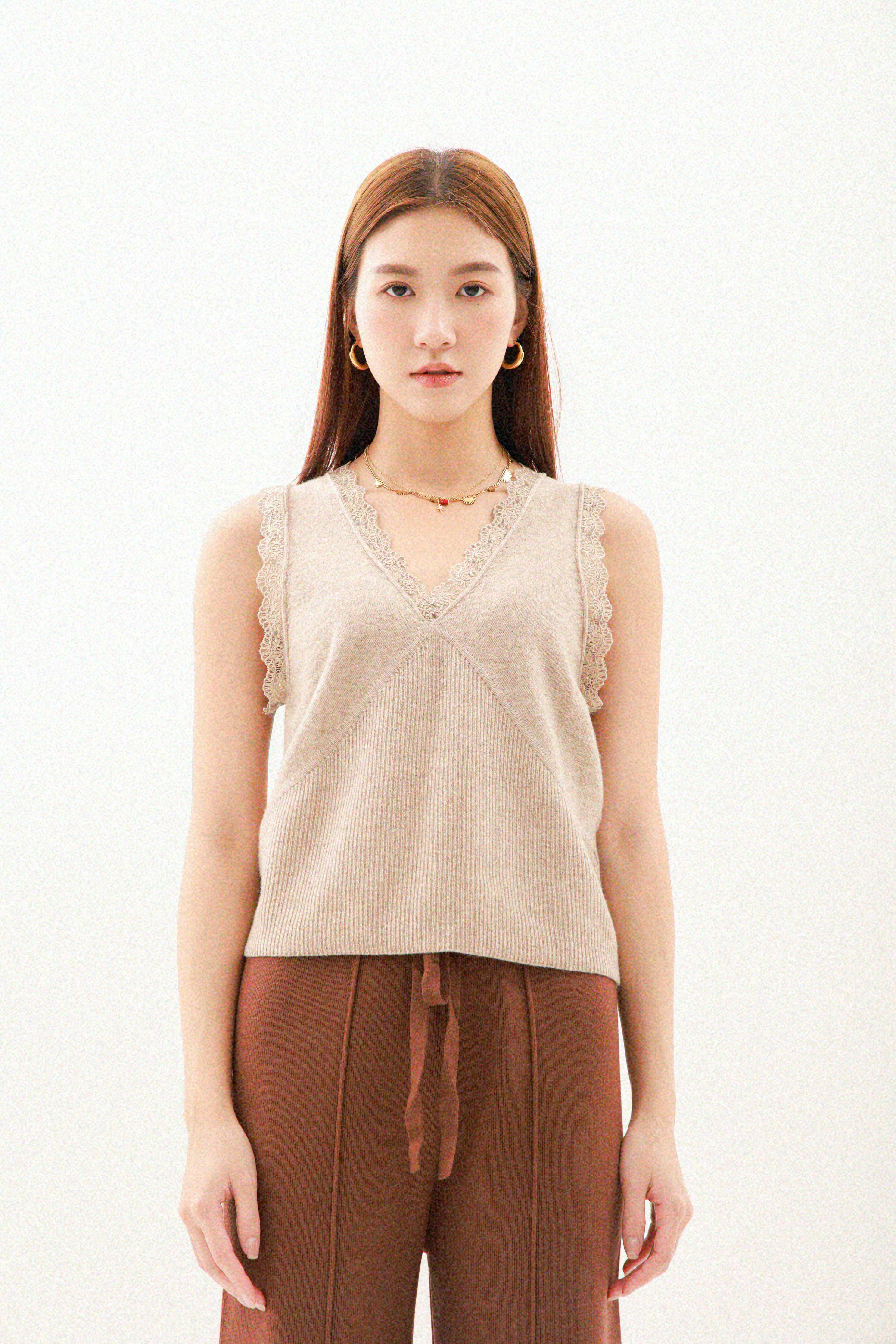 綑花邊針織小背心（現貨款式）