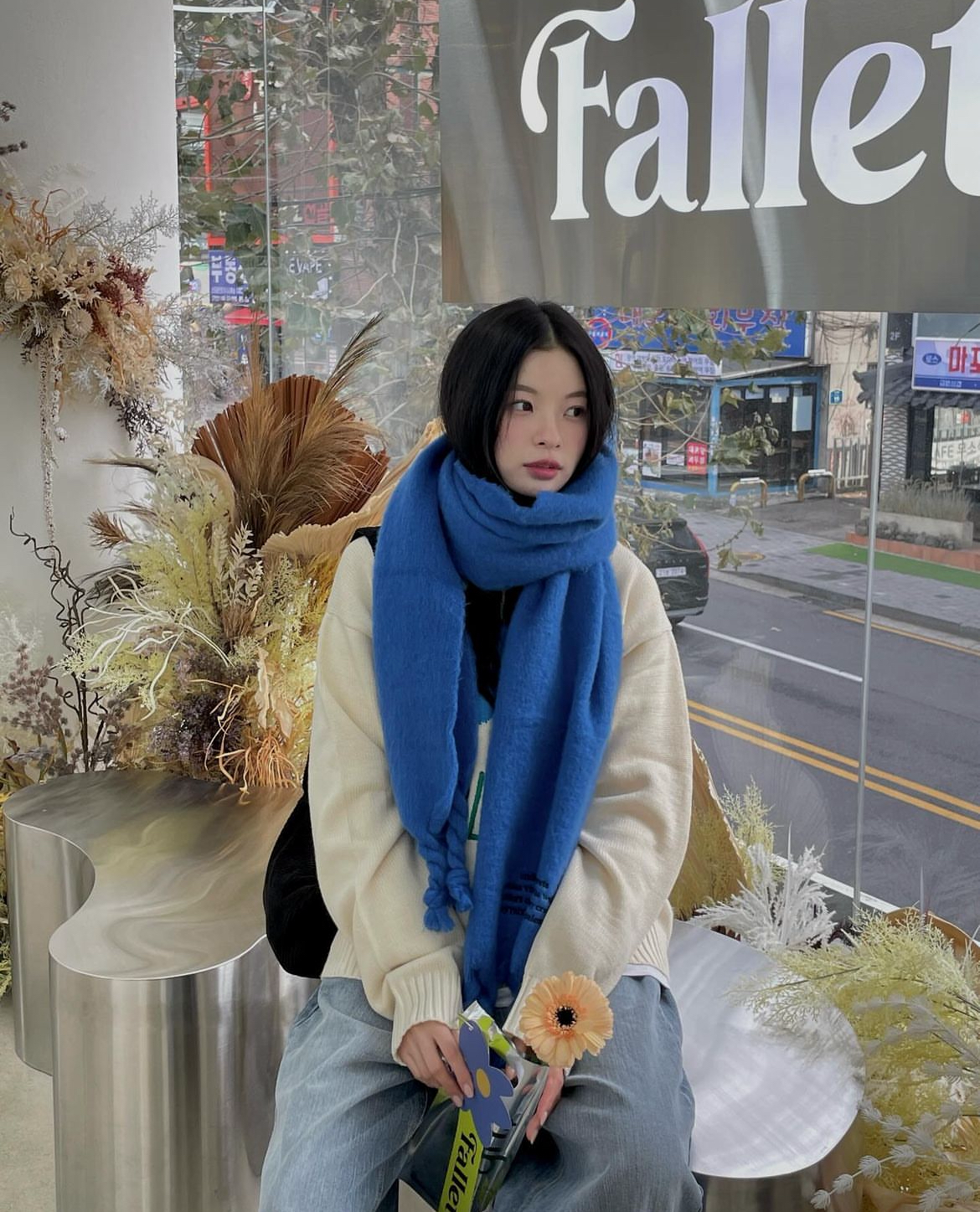 fallett - story logo long muffler (blue)