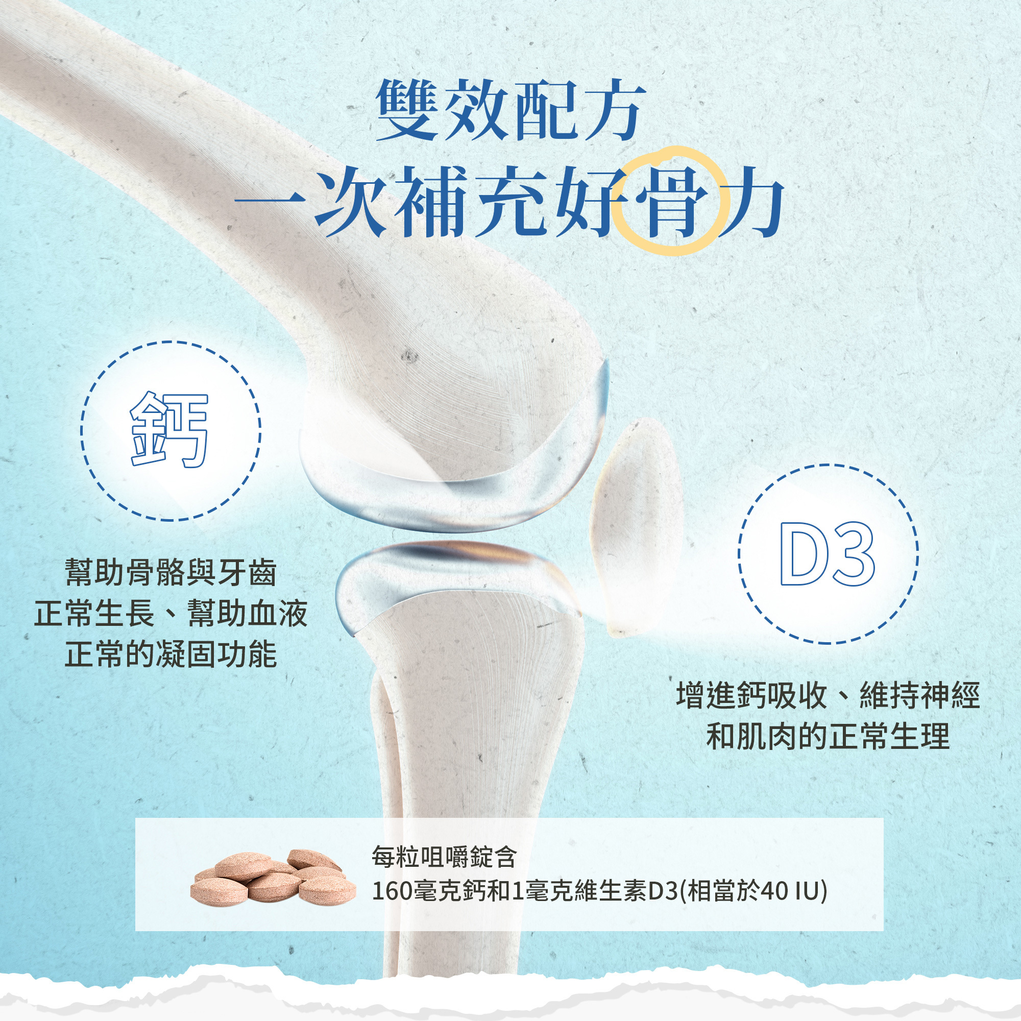 兒童鈣+維生素D3咀嚼錠