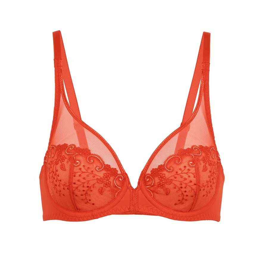 DELICE 謎情 全罩V領無襯胸罩 暖橘色