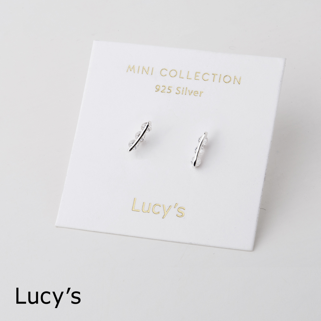 *925純銀〔輕銀系列〕清曦排鑽 耳環 (106686)