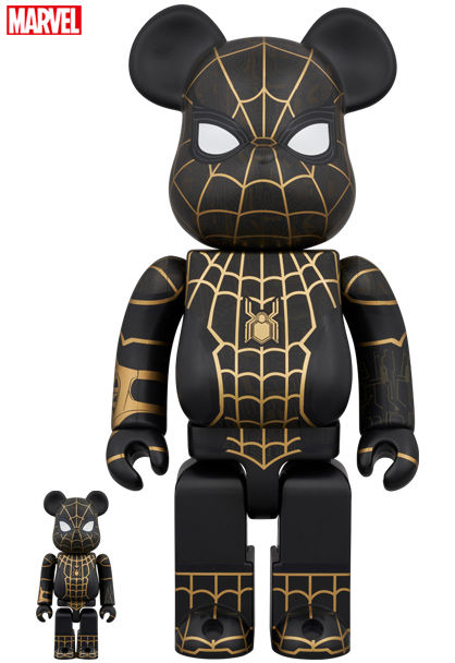 100%+400%Be@rbrick SPIDER-MAN BLACK & GOLD SUIT