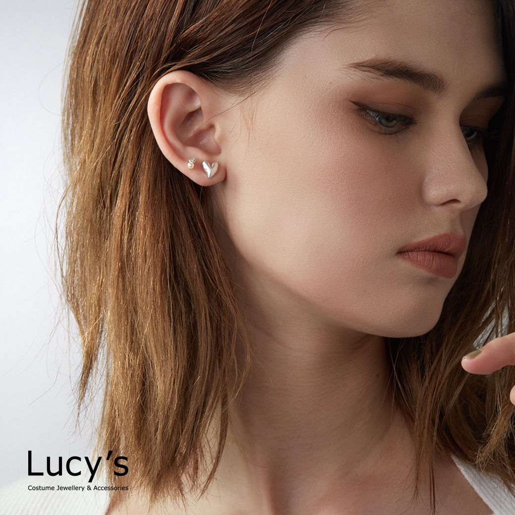 *925純銀〔輕銀系列〕迷你珍鑽 耳環 (111641)