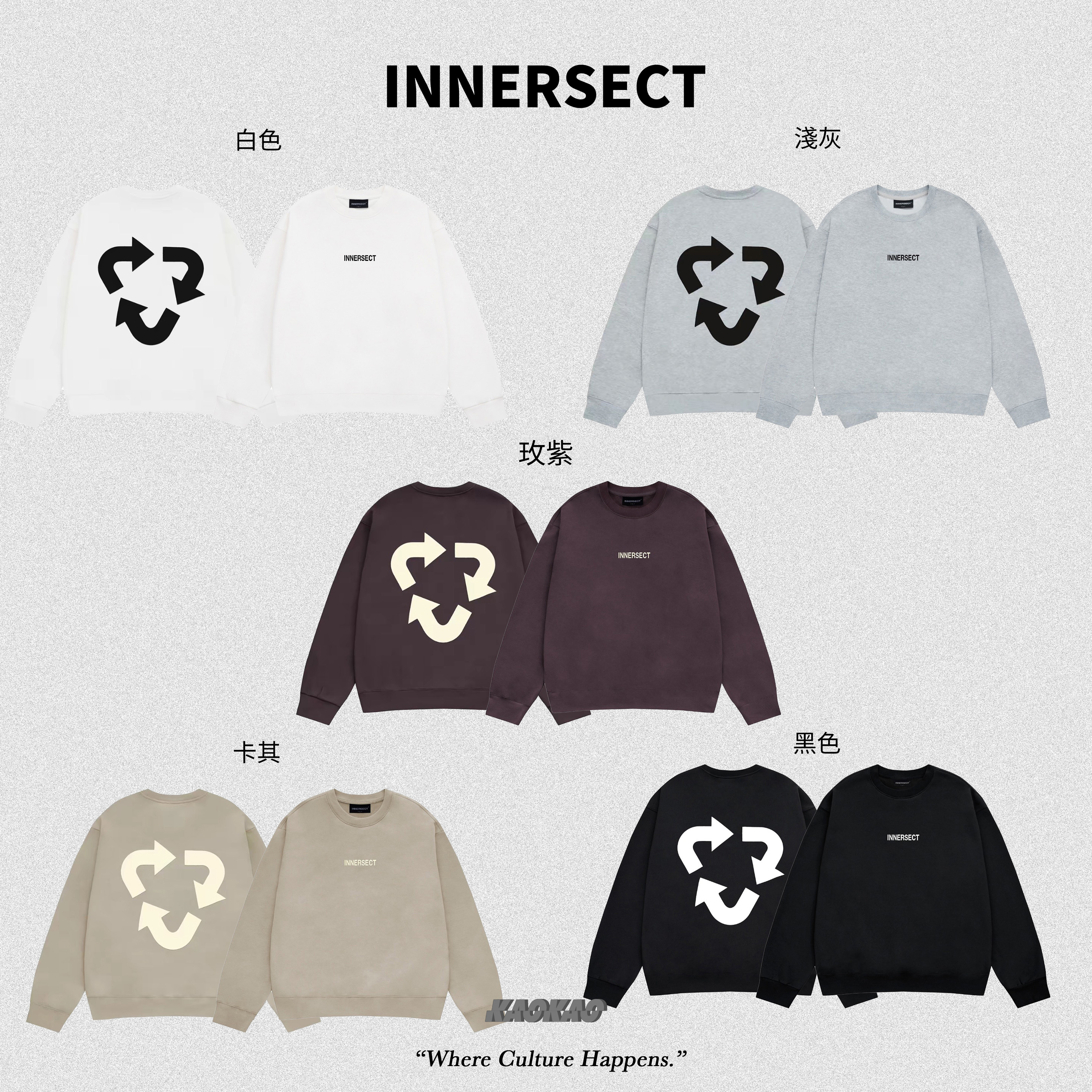現貨 INNERSECT 循環圖標 圓領大學T【INN23ALTHD47】