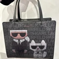 [S] KARL LAGERFELD LH3DZ8BJ MAYBELLE HOLOGRAM DUO SATCHEL,ENCHANT BLACK, 196788861510 (SKL860)