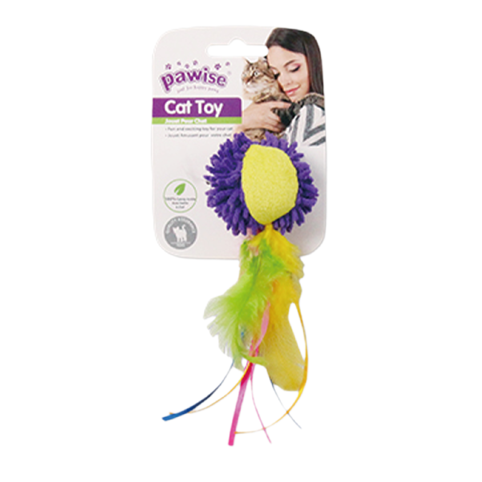 Pawise|毛巾波羽毛絲帶貓玩具(NO.28298)