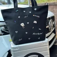 [S] KARL LAGERFELD LH2BG7CU MAYBELLE PATCH LOGO TOTE BAG,OIL SLICK, 196788751705 (SKL861)