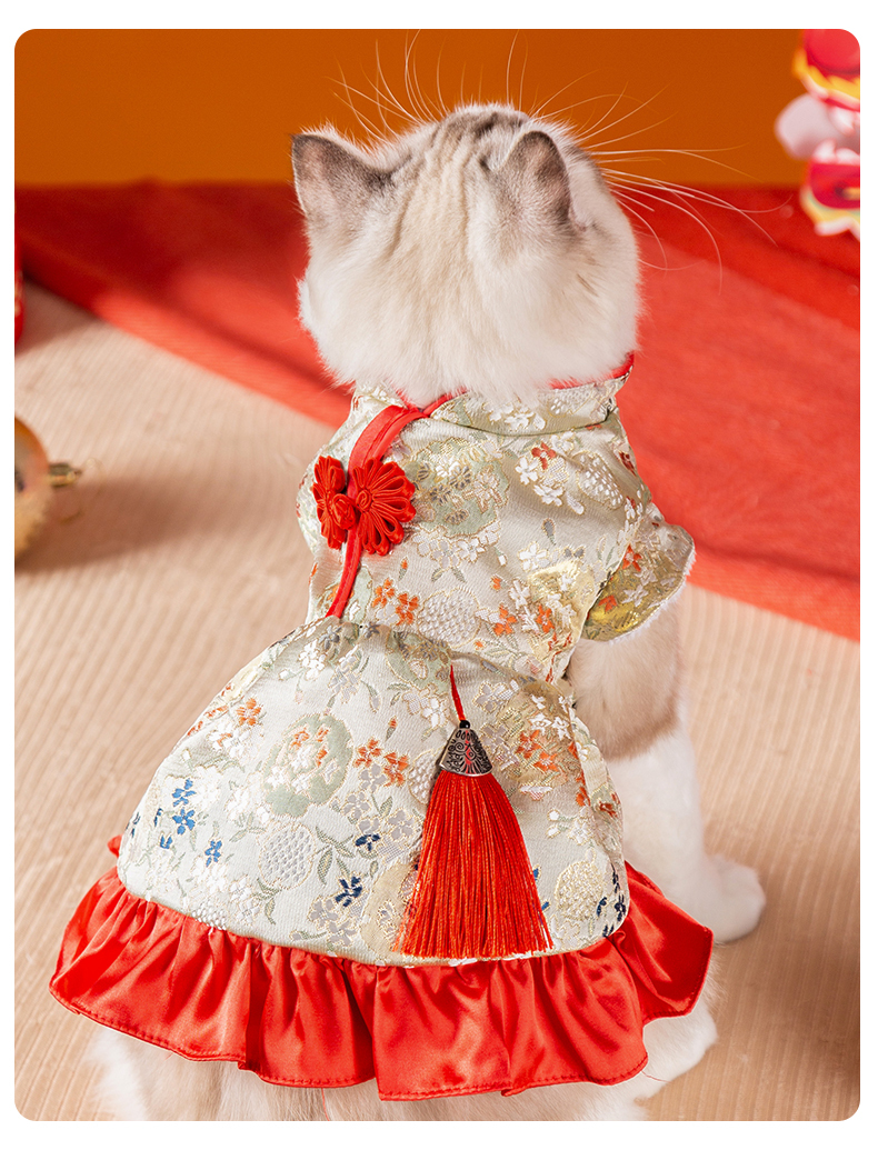 百花錦繡賀年唐裝裙