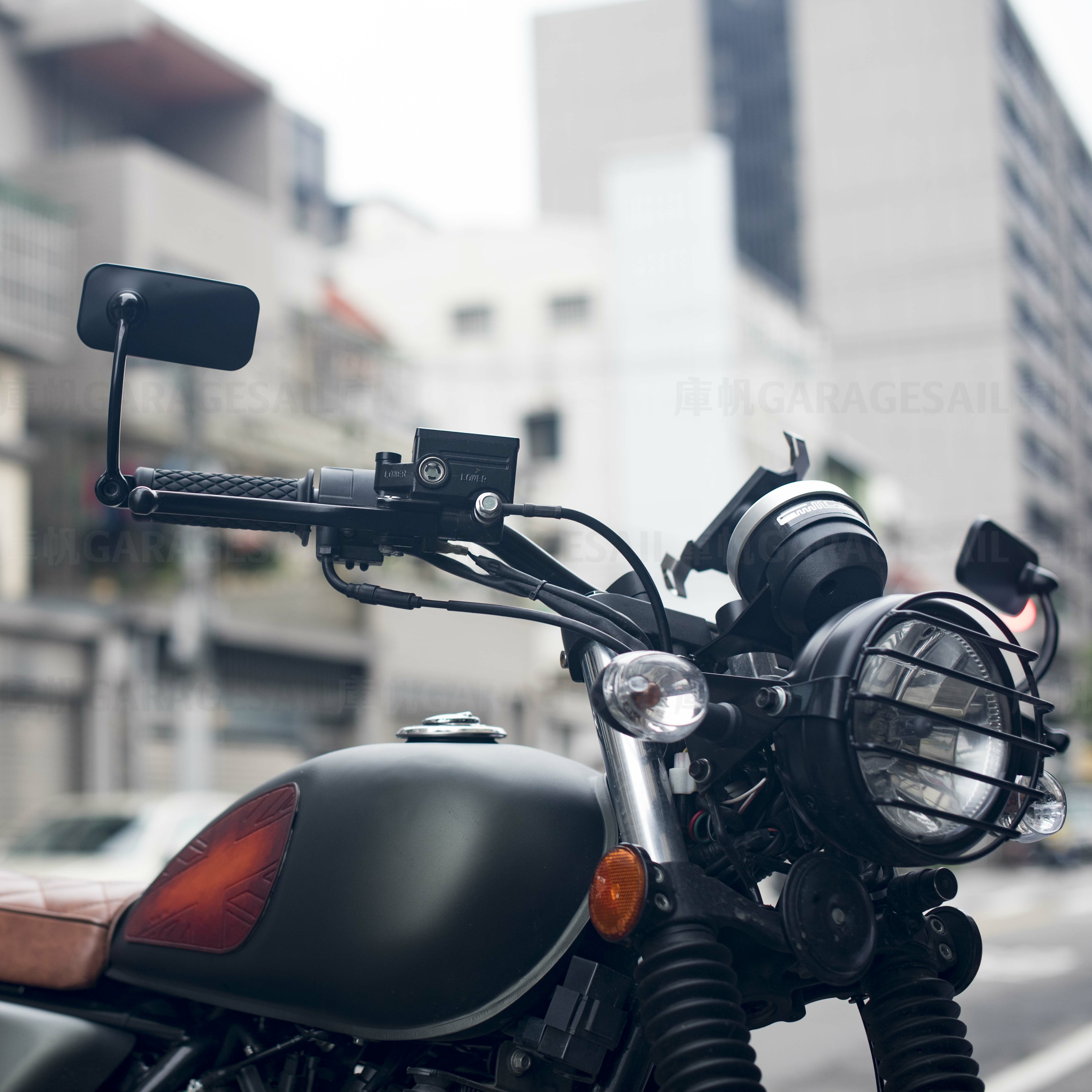 把手端 後照鏡 經典 長方 黑