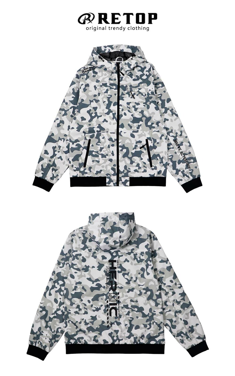 RETOP 潛伏迷彩防潑水風衣 白迷彩