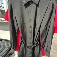 [S] KARL LAGERFELD EMBELLISHED COLLAR SHIRT DRESS,BLACK, LD3KE859-BLK (SKL867)