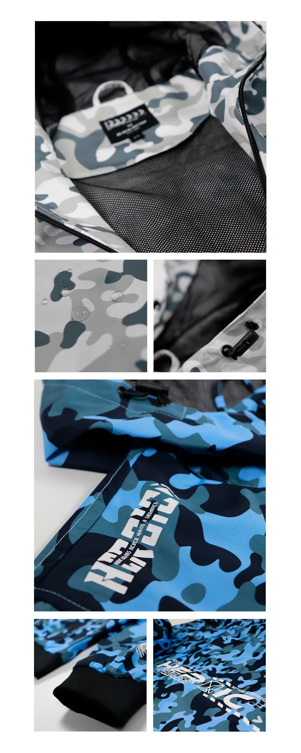 RETOP 潛伏迷彩防潑水風衣 藍迷彩