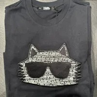 [S] KARL LAGERFELD BOUCLE CHOUPETTE T-SHIRT,BLACK, 23WW1724-999 (SKL870)