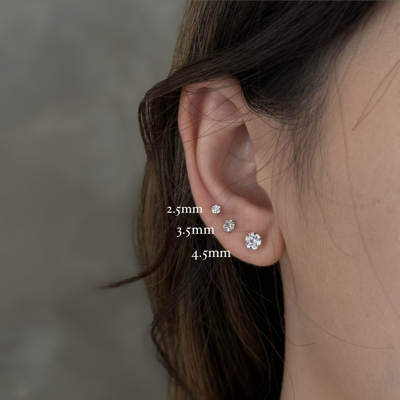 𝘾𝙝𝙚𝙧𝙞𝙨𝙝 ．K金 單鑽耳針【2.5mm】