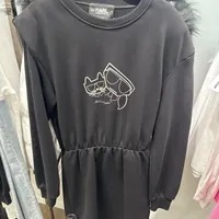 [S] KARL LAGERFELD KOCKTAIL EPAULETTE DRESS,BLACK, 23WW1341-999 [FINAL SALE] (SKL882)