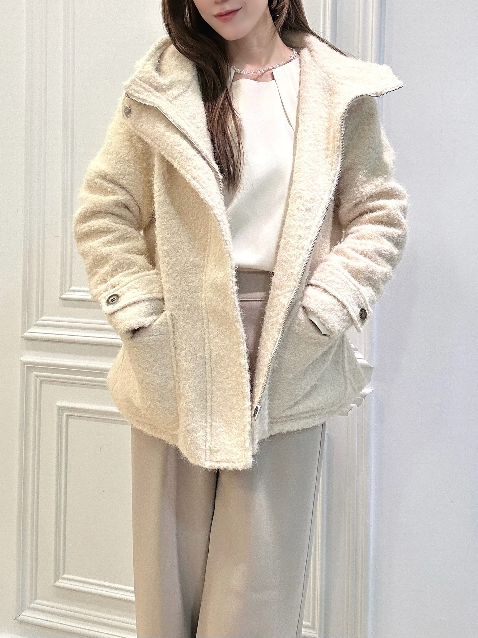 保暖舒適!立體QQ毛連帽外套