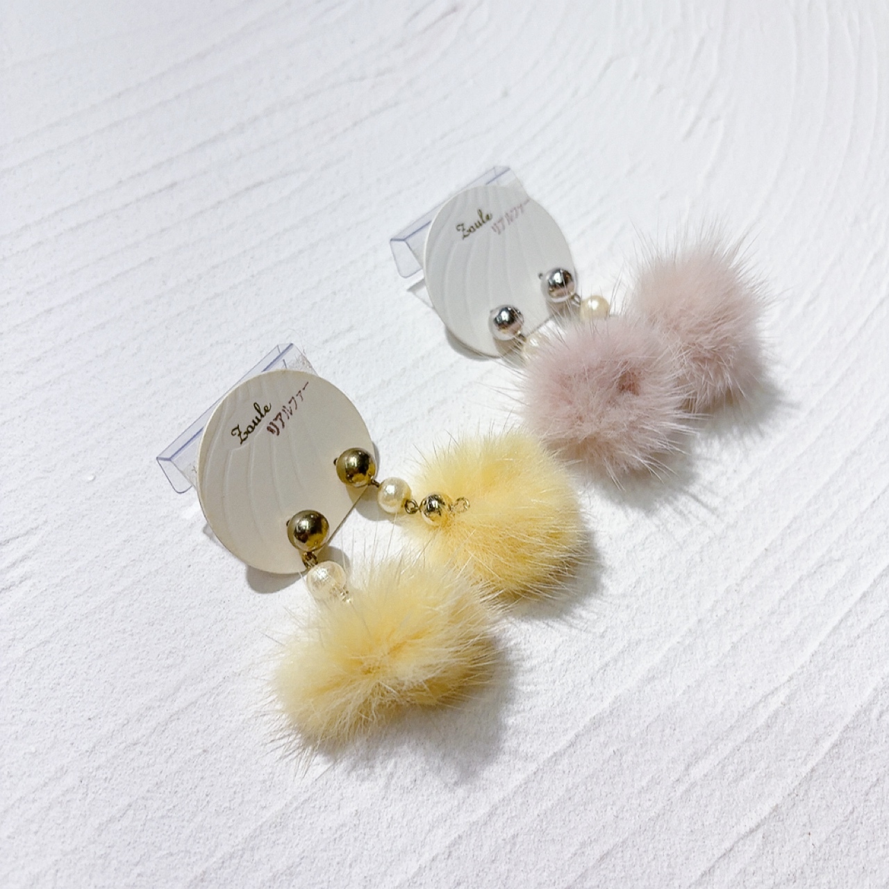 日本珍珠毛毛耳環