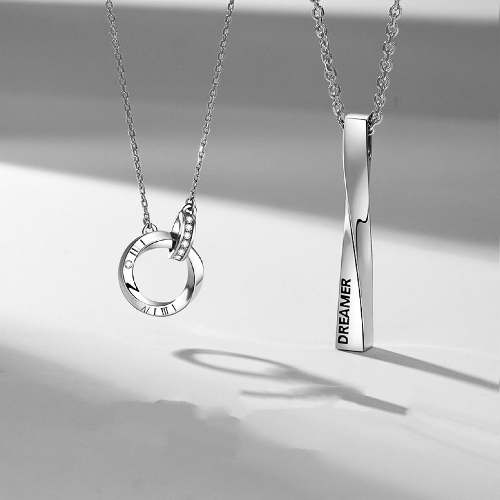 「莫比烏斯 」夜光情侶項鏈📿 ｜S925純銀｜免費刻字✒️ ｜夜光項鏈✨