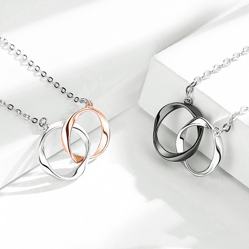 「莫比烏斯」夜光情侶項鏈📿 ｜S925純銀｜免費刻字✒️ ｜夜光項鏈✨