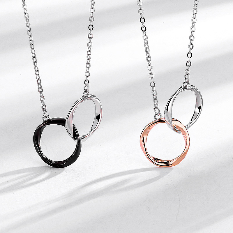 「莫比烏斯」夜光情侶項鏈📿 ｜S925純銀｜免費刻字✒️ ｜夜光項鏈✨